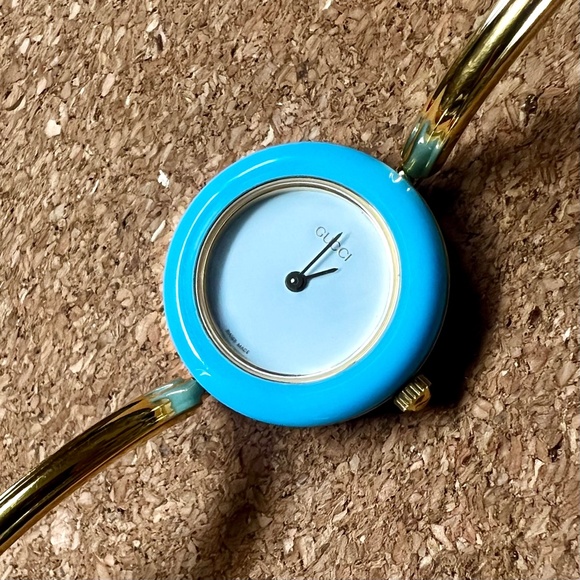 Gucci Vintage Women’s Bangle Watch w/ 11 Interchangeable Bezels & Box - Picture 6 of 15